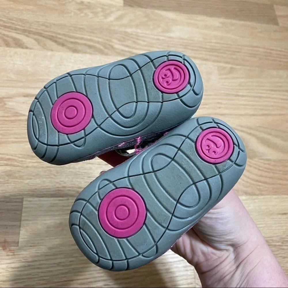Stride Rite Suprize Mary Jane Sneaker Shoe Sz 3 Gray Pink